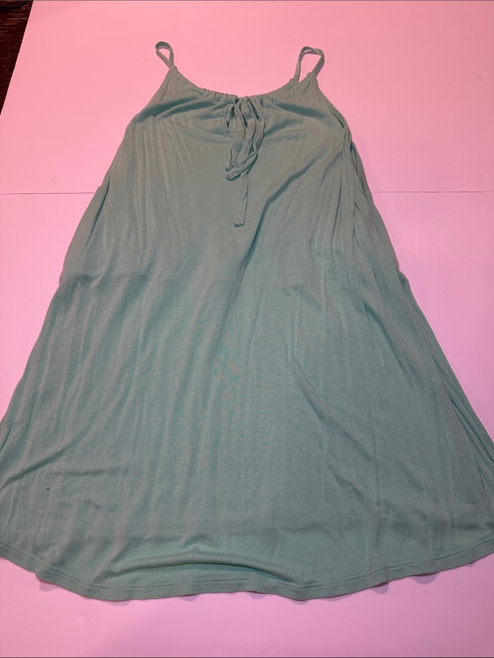 Light Mint Sleeveless Tank Top with Tie Neck